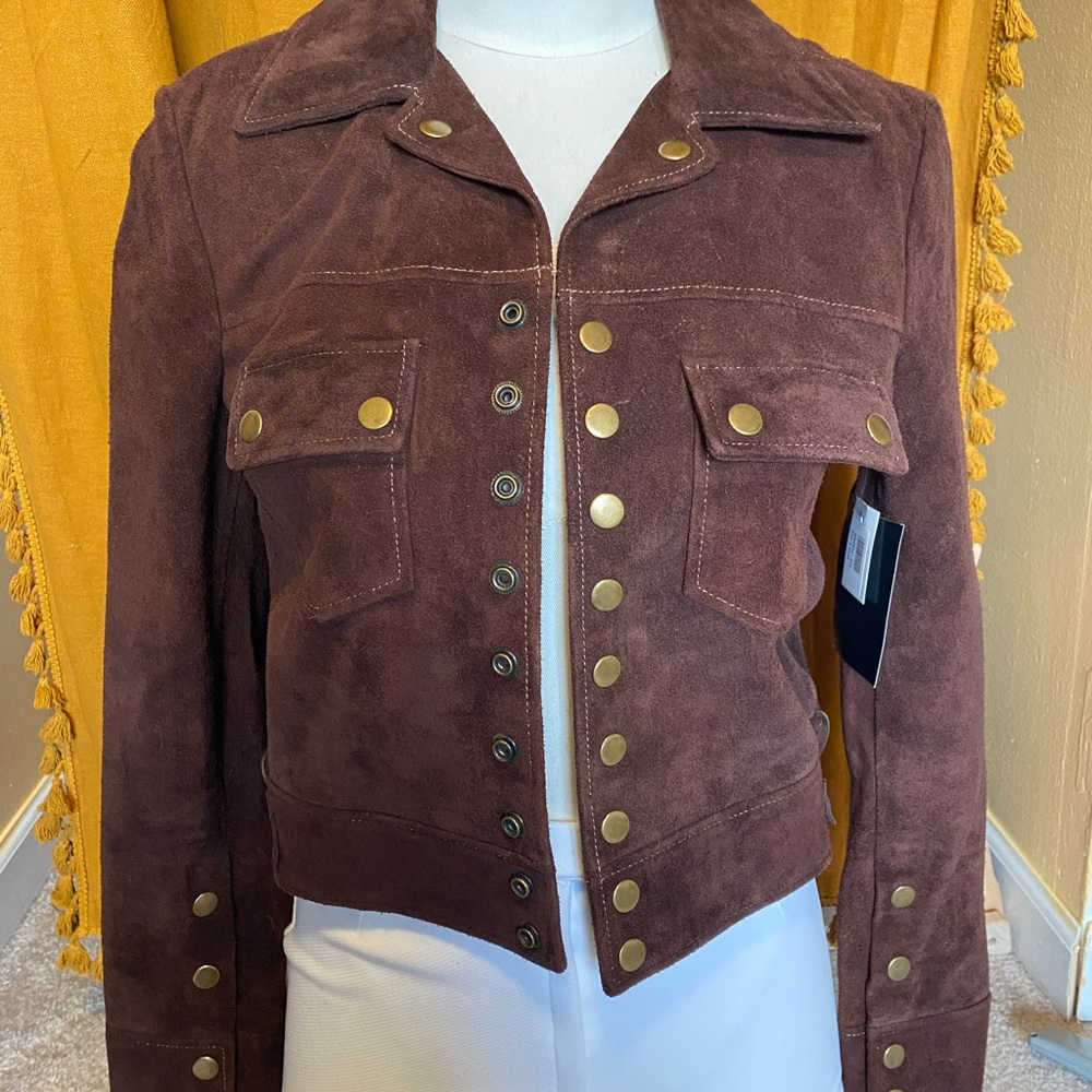 Re/done 60s suede snap jacket NWT